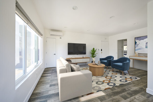 1BR rental in Los Angeles — One Bedroom One Bath | Modern Designer Cabinetry, Quartz Countertops, Stainless-Steel Appliances, Refrigerator, Range w/ Oven - Microwave - Open Kitchen Space Layout